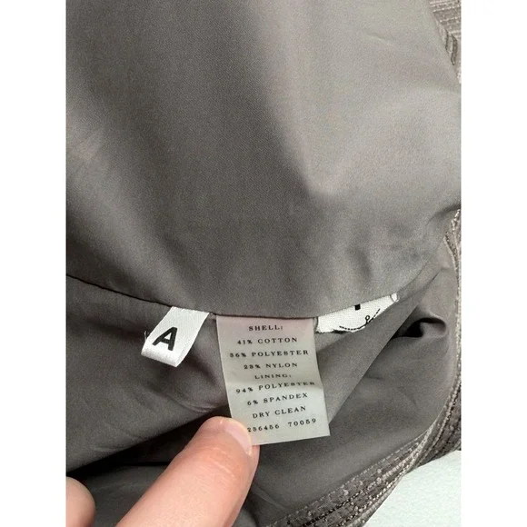 Ann Taylor Jacket Womens Small Gray Taupe Textured Blazer Snap Front Office Work - Picture 8 of 10